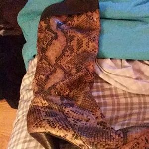 charlette russe snake knee high boots
